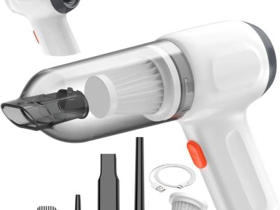 Mini Car Vacuum Cleaner, Small Handheld Vacuum Portable Cordless 3 in 1 Dust Buster & Air Blower & Hand Pump, 15000PA Rechargeable Hand Vacuum High Power for Car, Home, Office