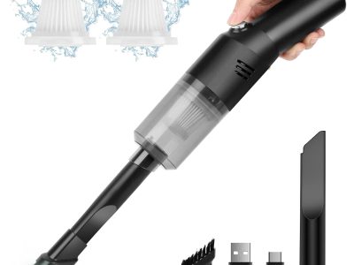 Portable Mini Car Vacuum Cleaner, High Power Cordless(400g) Handheld Rechargeable Vacuum Cleaner for Desk V06