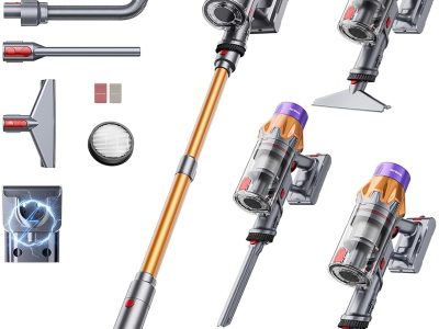 Cordless Vacuum Cleaner, 650W 55KPA 70Mins Cordless Stick Vacuum Cleaner with Self-Standing, Touch Screen, Anti-tangle Vacuum Cordless, Vacuum Cleaners for Home,Carpets,Hardwood,Pet Hair(X7A Pro)