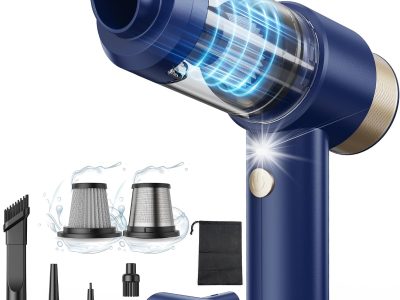 Car Vacuum Handheld Vacuum Cleaner, 15000PA Suction, Mini Vacuums with Air Duster and Blower, Portable Hand Held Vacuum for Car, House, Crumbs, Hair (Blue)