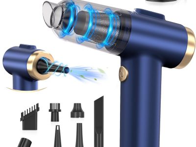 Handheld Car Vacuum Cleaner, 2-in-1 Portable Mini Car Vacuum Cleaner,21000Pa High Power & Air Duster, Handheld Vacuum Cordless with LED Light and Multi-Nozzles for Car,Home,Office,Pet