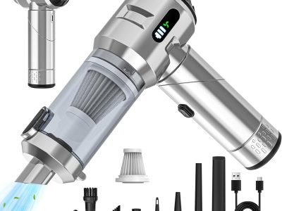 【Upgraded Version】 Car Vacuum Cleaner,Mini Portable Vacuum Cordless,25000PA Powerful Strong Cyclonic Suction USB Rechargeable Foldable Handheld Vacuum with One-touch Dust Removal for Car,Home
